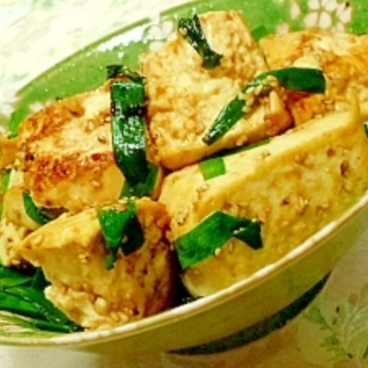 香りよい❤くずし豆腐とニラのピリ辛味噌炒め❤